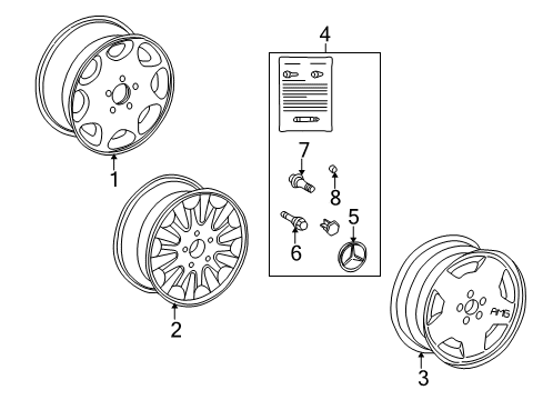 1998 Mercedes-Benz E300 Wheels Diagram