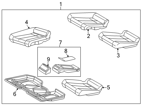 2000 Mercedes-Benz CLK430 Rear Seat Components Diagram 3