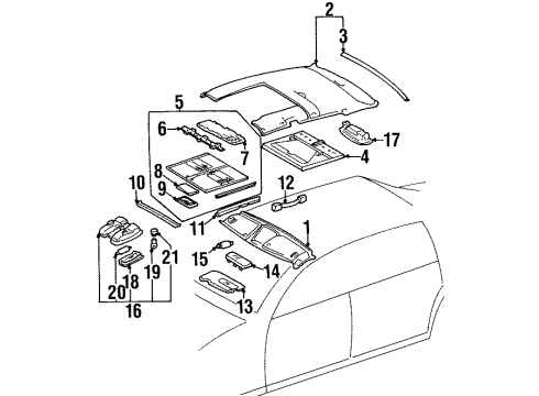 Headliner Diagram for 140-690-01-50-7C44