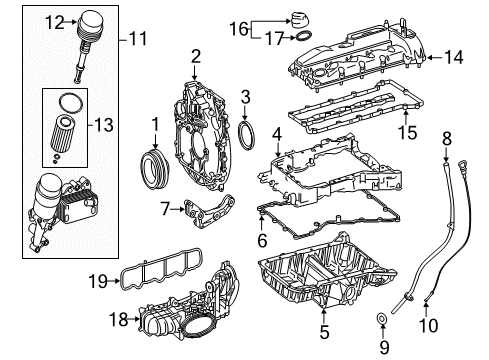 2015 Mercedes-Benz GLK250 Engine Parts & Mounts, Timing, Lubrication System Diagram 1