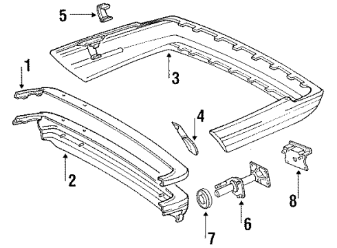 1991 Mercedes-Benz 350SD Rear Bumper Diagram