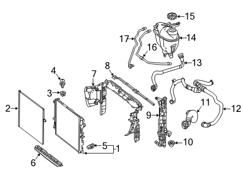 2016 Mercedes-Benz S63 AMG Radiator & Components Diagram 2