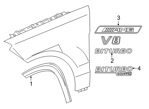 2018 Mercedes-Benz GLE63 AMG S Exterior Trim - Fender Diagram 1