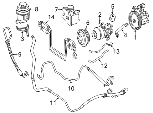 Power Steering Pressure Hose Diagram for 221-460-46-24