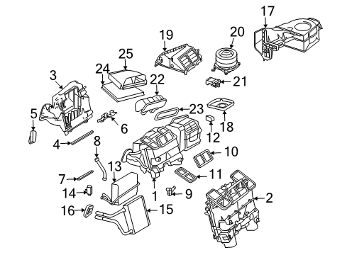 2006 Mercedes-Benz CLS500 A/C Evaporator & Heater Components Diagram 1