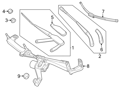 2023 Mercedes-Benz EQS 450 SUV Wiper & Washer Components Diagram 2