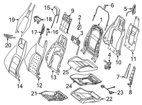 2013 Mercedes-Benz C350 Front Seat Components Diagram 1