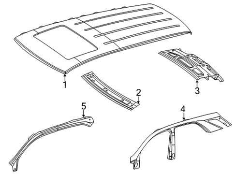 2024 Mercedes-Benz GLE63 AMG S Roof & Components Diagram 3