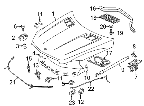 2012 Mercedes-Benz ML350 Hood & Components, Body Diagram