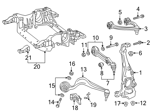 Suspension Crossmember Bolt Diagram for 000000-003864