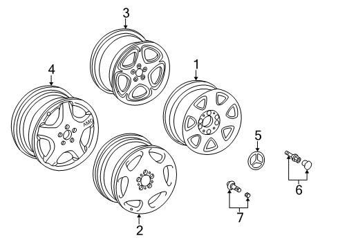 2003 Mercedes-Benz S430 Wheels Diagram