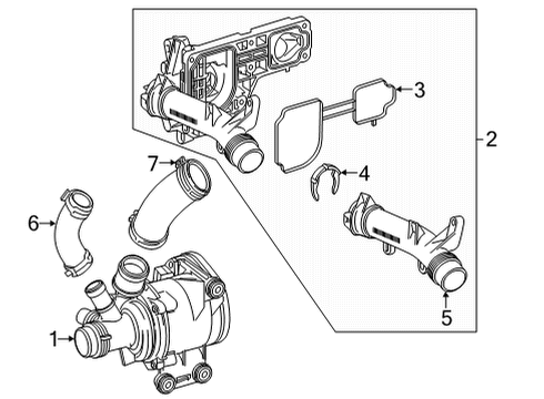 Water Pump Assembly Diagram for 256-200-17-00