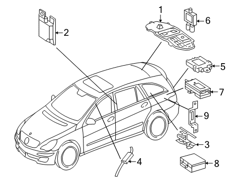 2009 Mercedes-Benz R350 Antenna & Radio Diagram