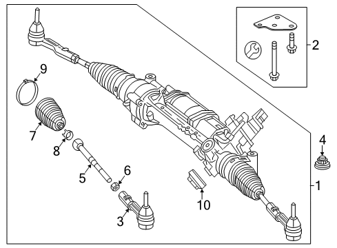 2019 Mercedes-Benz SL550 Steering Column & Wheel, Steering Gear & Linkage Diagram 4