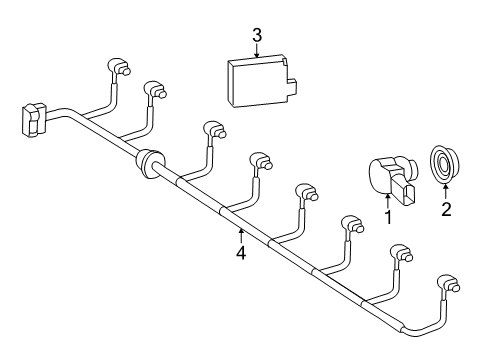 2018 Mercedes-Benz SLC300 Electrical Components - Rear Bumper Diagram 1