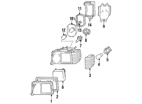 1987 Mercedes-Benz 300TD Combination Lamps