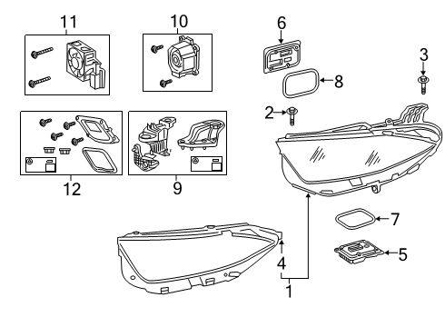 Headlamp Assembly Diagram for 257-906-43-02