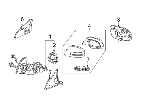 Mirror Base Diagram for 230-810-13-76