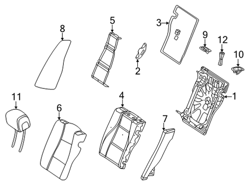 2021 Mercedes-Benz GLE53 AMG Rear Seat Components Diagram 2