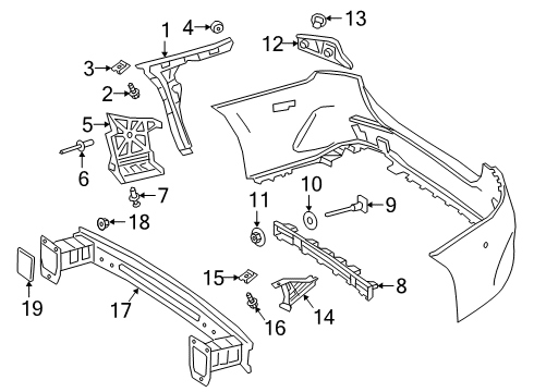 2020 Mercedes-Benz A220 Rear Bumper Diagram 2