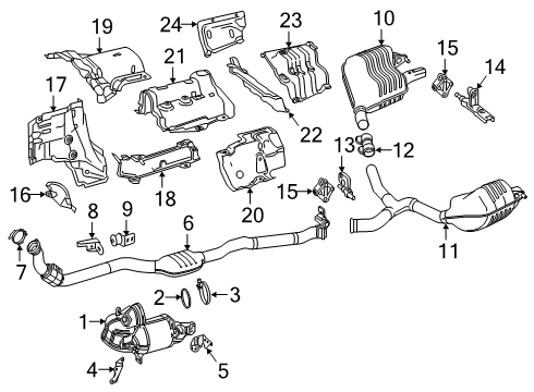 2020 Mercedes-Benz E53 AMG Exhaust Components Diagram 1