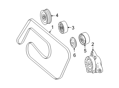 2008 Mercedes-Benz CLK63 AMG Belts & Pulleys, Maintenance Diagram