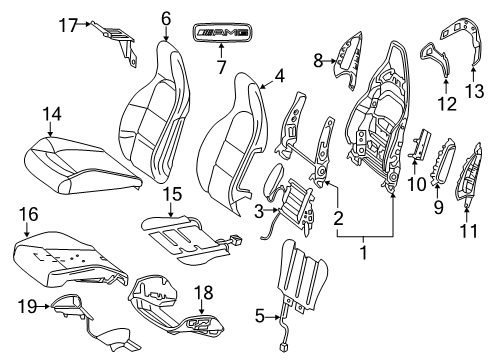 2018 Mercedes-Benz GLA250 Driver Seat Components Diagram 1