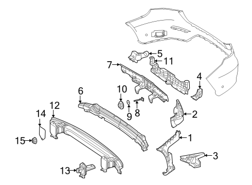 2021 Mercedes-Benz GLC300 Bumper & Components - Rear Diagram 2