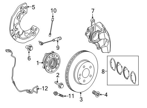 2020 Mercedes-Benz CLS53 AMG Front Brakes Diagram