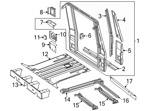 Rear Pillar Diagram for 463-640-07-10