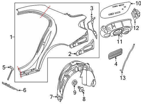 Fuel Door Diagram for 213-754-00-00