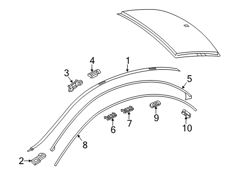 Drip Molding Fastener Diagram for 001-991-19-98