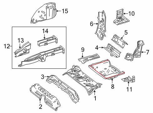 2019 Mercedes-Benz GLA250 Rear Body - Floor & Rails