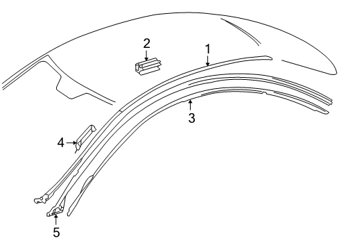 Roof Molding Diagram for 216-690-22-80-3544