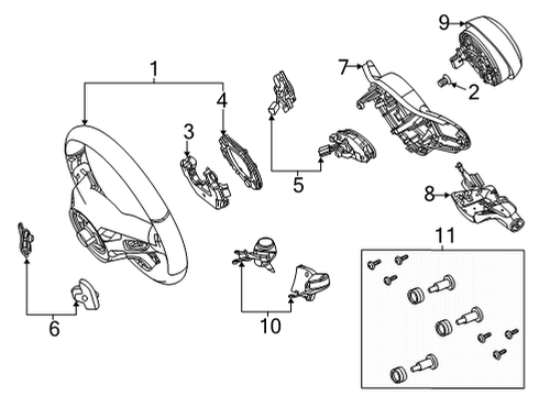 2021 Mercedes-Benz GLC63 AMG Steering Column & Wheel, Steering Gear & Linkage Diagram 9