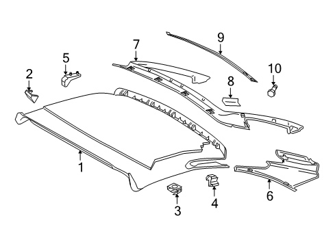 Headliner Bracket Diagram for 230-790-02-14