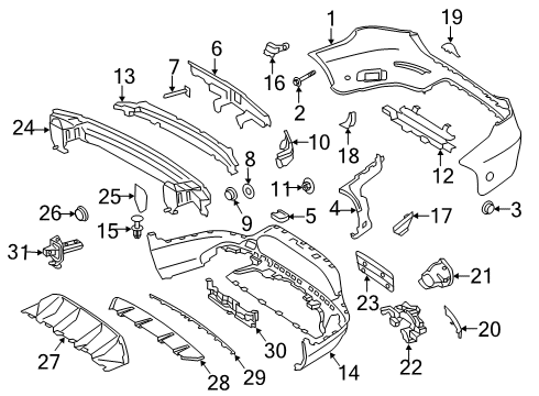 2018 Mercedes-Benz GLC63 AMG Rear Bumper Diagram 2