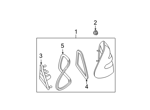 Tail Lamp Assembly Diagram for 211-820-26-64-64