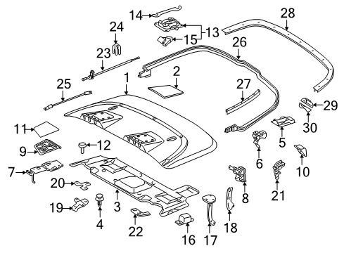 2015 Mercedes-Benz E550 Top Well Components Diagram