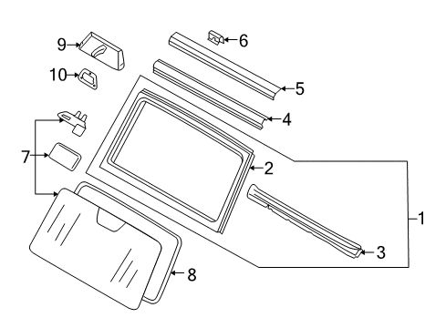 2005 Mercedes-Benz G500 Windshield Glass Diagram