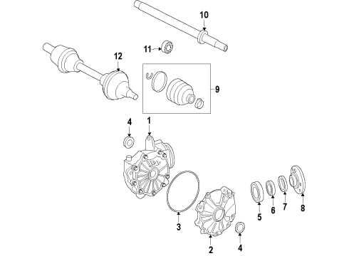 2014 Mercedes-Benz C350 Front Axle Shafts & Differential Diagram