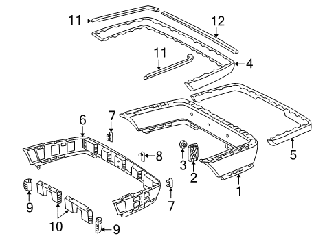 Bumper Cover Diagram for 202-880-11-40-67