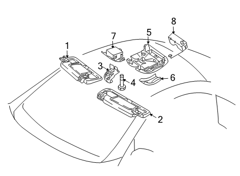 2009 Mercedes-Benz SLK300 Interior Trim - Roof Diagram