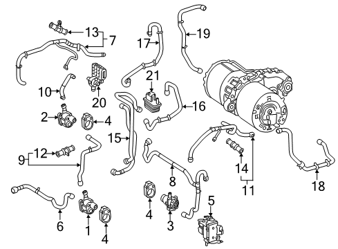 2015 Mercedes-Benz B Electric Drive Hoses, Lines & Pipes