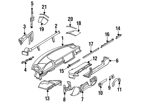 1987 Mercedes-Benz 300TD Instrument Panel, Body Diagram 2