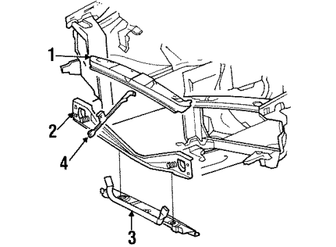 1984 Mercedes-Benz 380SE Radiator Support Diagram