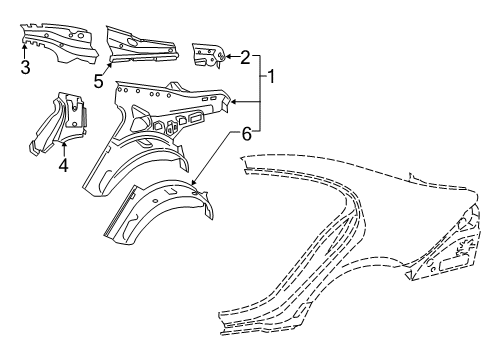 2019 Mercedes-Benz CLS53 AMG Inner Structure - Quarter Panel Diagram