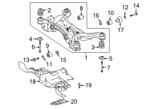 Differential Mount Washer Diagram for 205-357-46-00