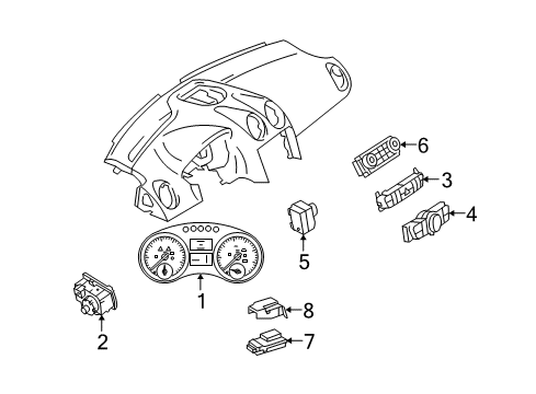 Headlamp Switch Diagram for 164-545-01-04-7376