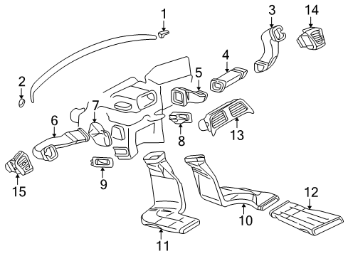 1998 Mercedes-Benz CLK320 Ducts Diagram